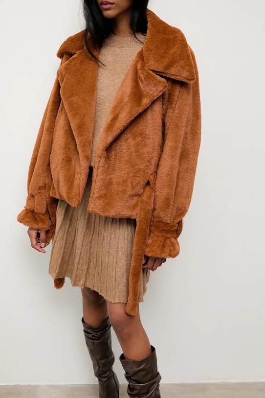 Answear.LAB kurtka bez kaptura brązowy 160557