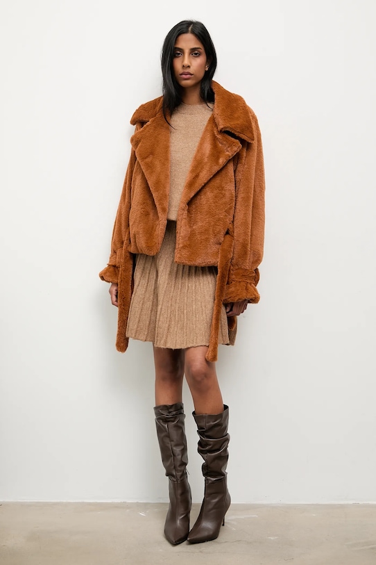 Answear.LAB kurtka 160557 brązowy WA25