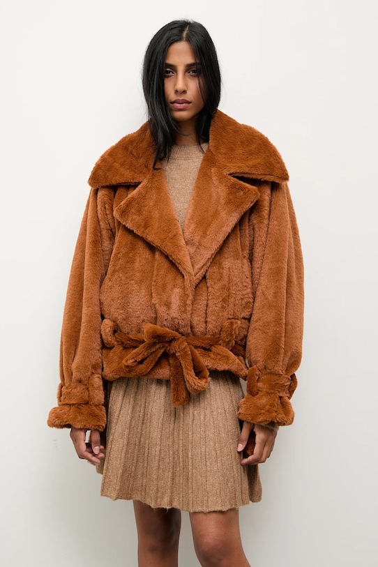 Answear.LAB kurtka brązowy 160557