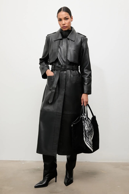 Одяг Шкіряний тренч Answear.LAB WA25-KUD031 чорний