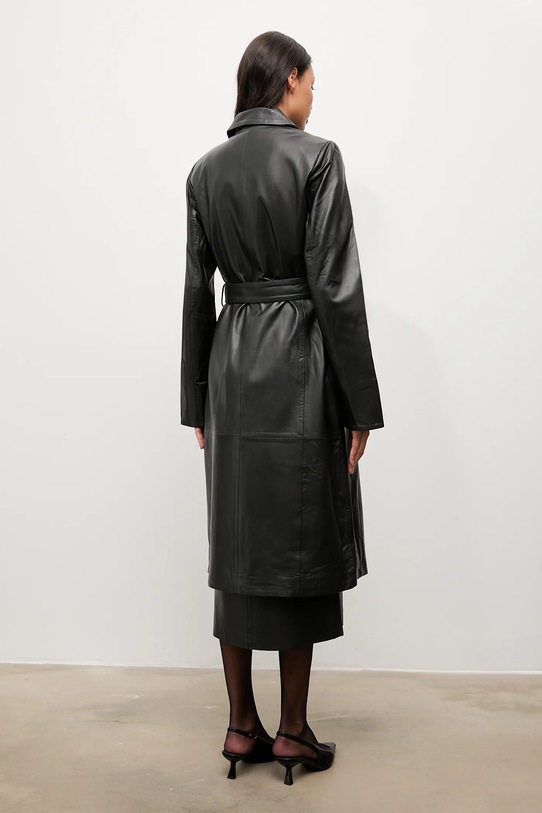 Odzież Answear.LAB płaszcz skórzany WA25-KUD032 czarny