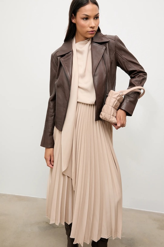 Answear.LAB geaca ramones de piele maro WA25-KUD036