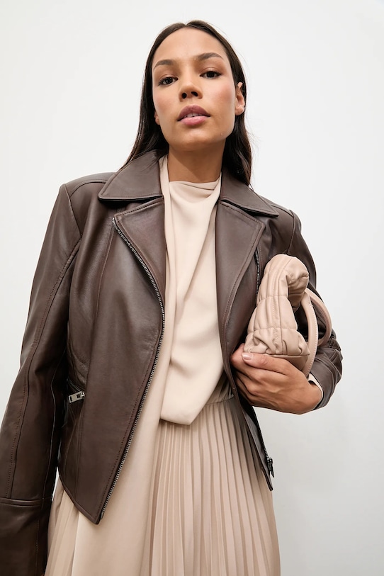 Answear.LAB geaca ramones de piele WA25-KUD036 maro