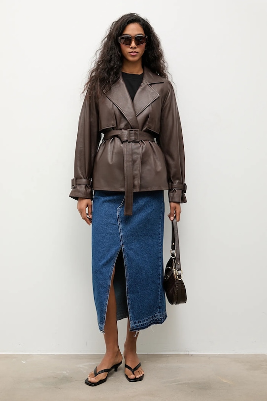 Δερμάτινο μπουφάν Answear.LAB WA25-KUD037 καφέ WA25