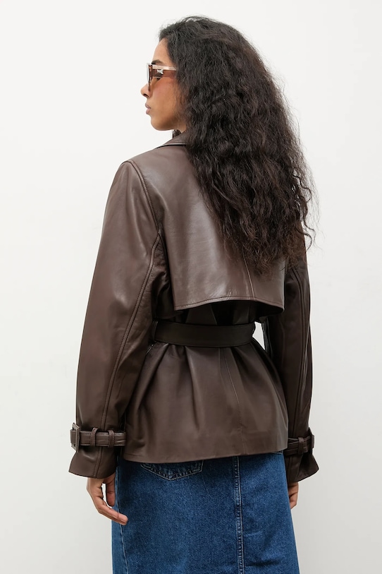 Δερμάτινο μπουφάν Answear.LAB καφέ WA25-KUD037