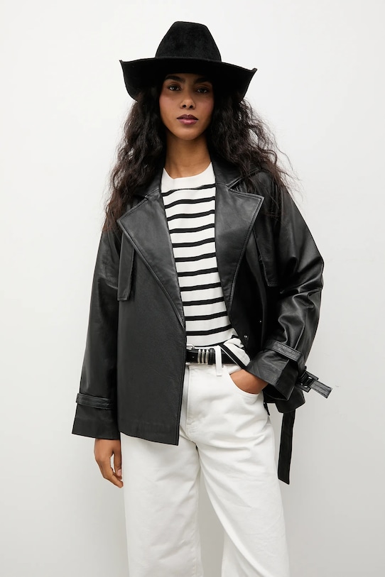 Ρούχα Δερμάτινο μπουφάν Answear.LAB WA25-KUD037 μαύρο