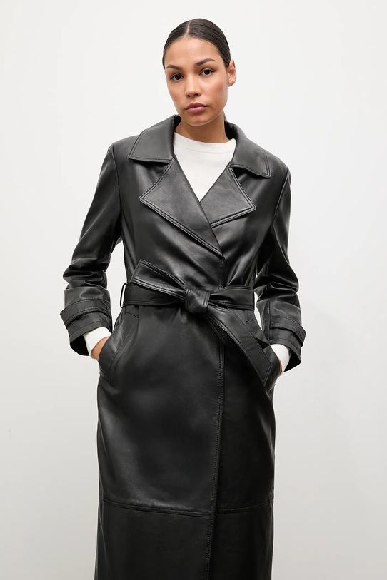 Answear.LAB palton de piele negru WA25-KUD038