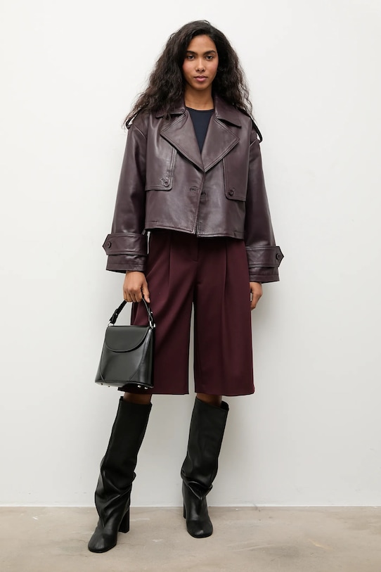 Kožená bunda Answear.LAB WA25-KUD040 burgundské WA25