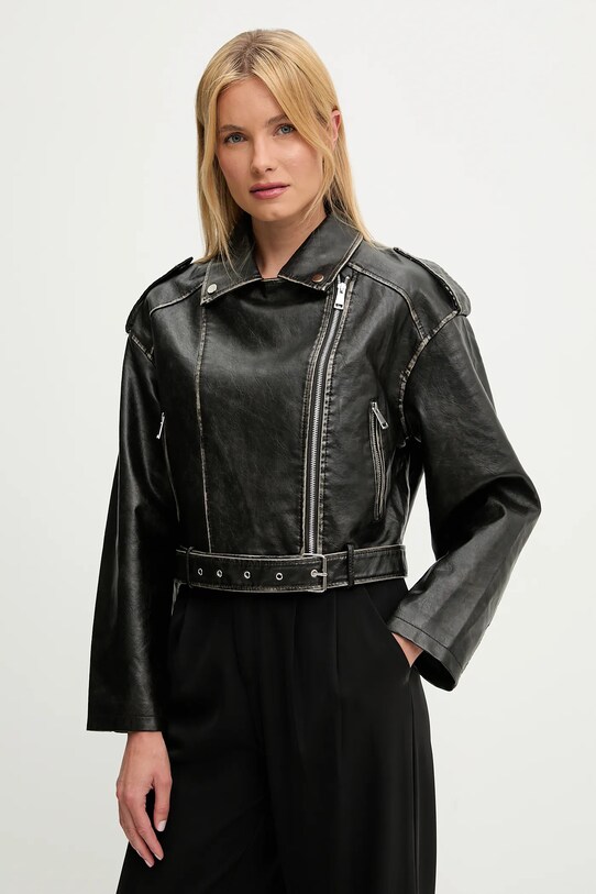 Answear.LAB geaca ramones cu captuseala negru WA25.KUD043