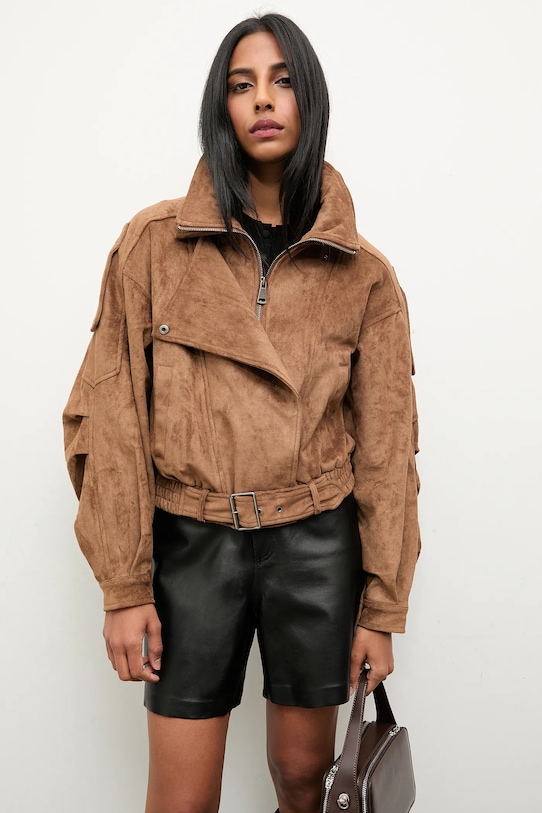 Jakna Answear.LAB bez tople podstave smeđa DD74.ios