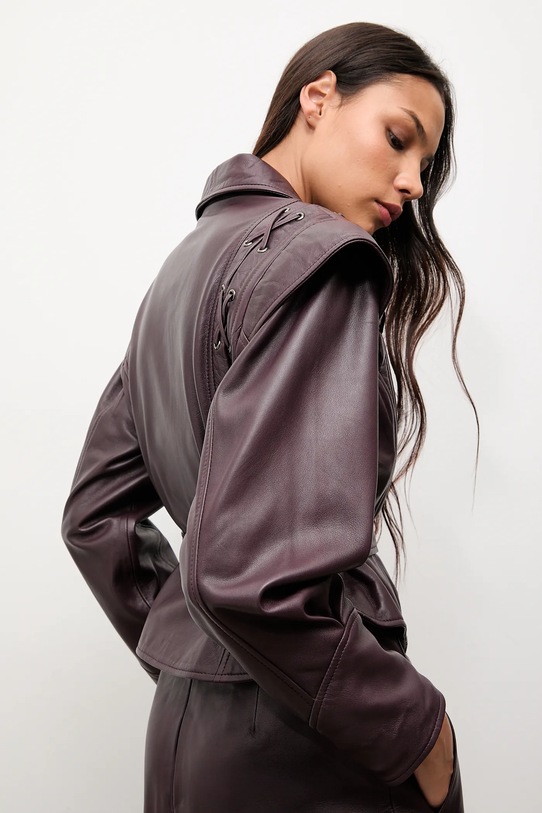 Oblečenie Kožená bunda Answear.LAB WA25-KUD053 burgundské