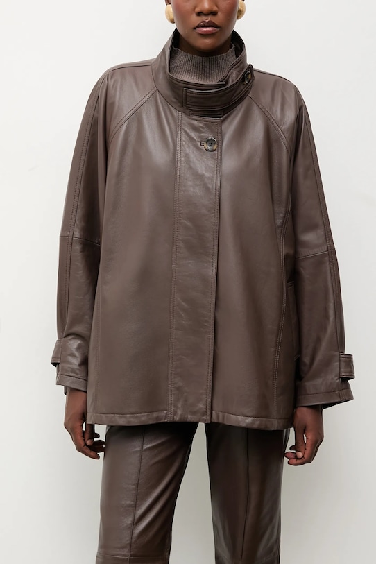 Answear.LAB kurtka skórzana brązowy WA2CHOCO