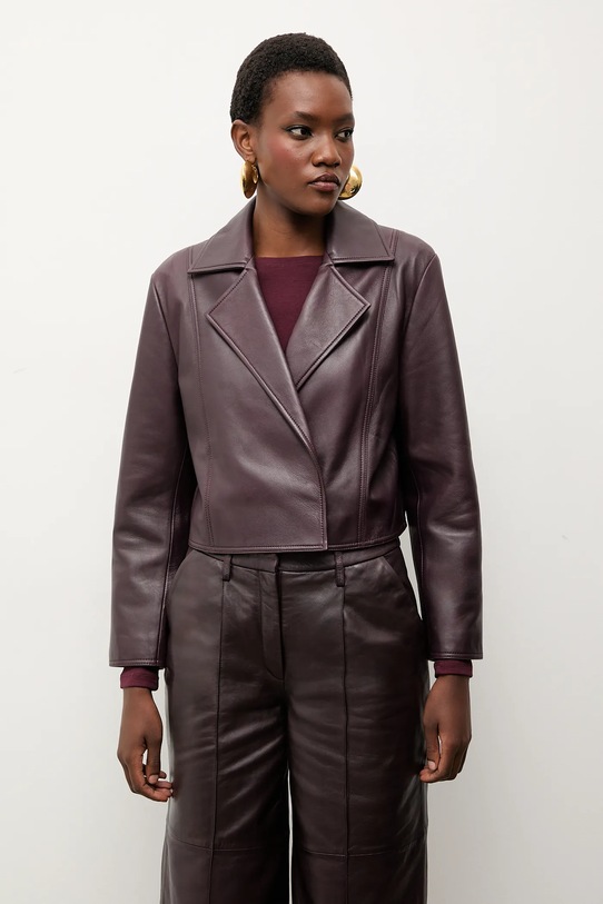 Answear.LAB ramoneska skórzana nieocieplane bordowy WA25-KUD055