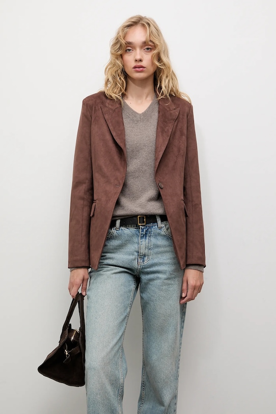 Пиджак Answear.LAB с подкладкой коричневый PK9006