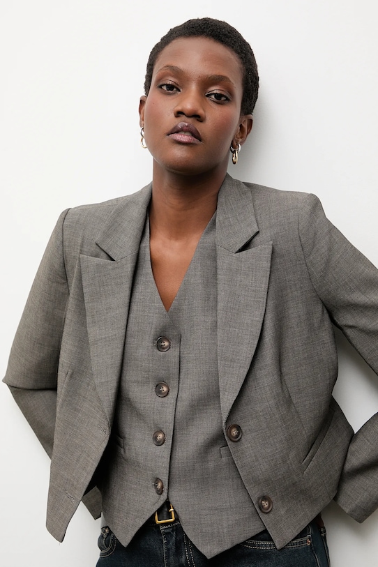 Піджак Answear.LAB з підкладкою сірий PK3012