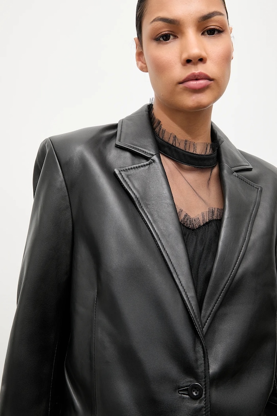 Kožené sako Answear.LAB čierna WA25-MKD009