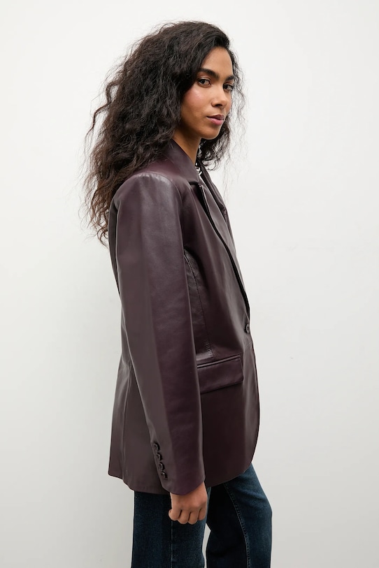 Answear.LAB sacou de piele WA25-MKD010 burgundia