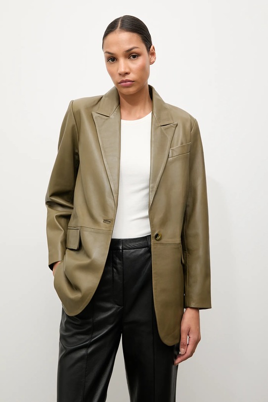 Answear.LAB sacou de piele verde WA25-MKD010