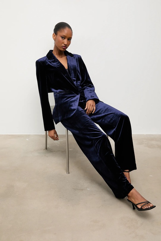 Answear.LAB marynarka welurowa 3079 granatowy WA25