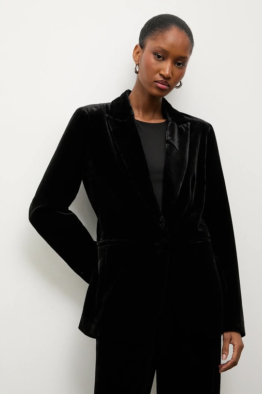 Answear.LAB marynarka welurowa dzianina czarny 3079