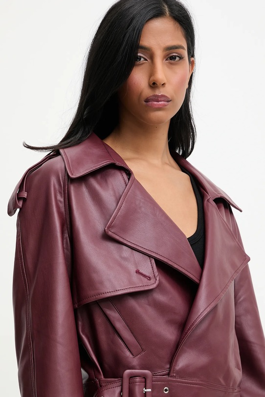 Biker jakna Answear.LAB bordo B9665.ILK