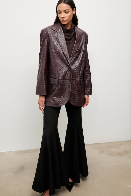 Answear.LAB marynarka skórzana skóra naturalna bordowy WA25-MKD044