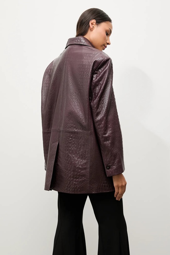 Odzież Answear.LAB marynarka skórzana WA25-MKD044 bordowy