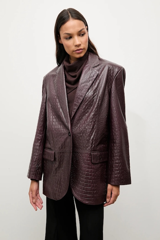 Answear.LAB marynarka skórzana bordowy WA25-MKD044