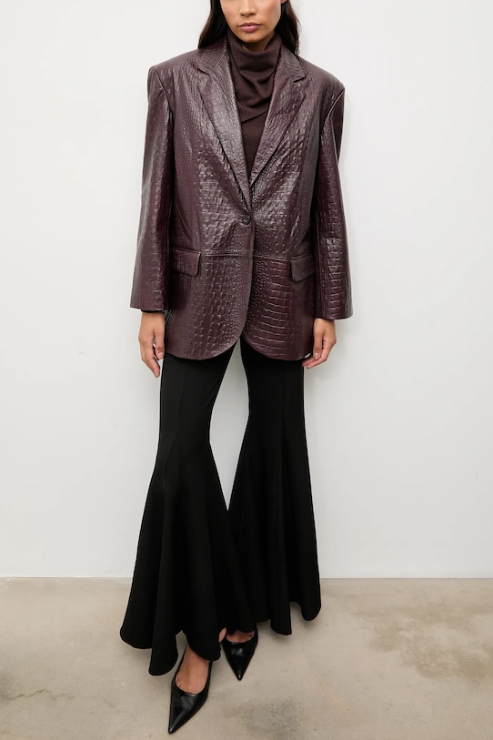 Answear.LAB marynarka skórzana WA25-MKD044 bordowy