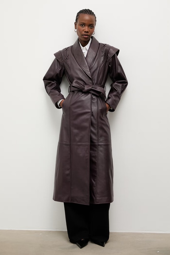 Шкіряний плащ Answear.LAB LILLIAN бордо WA00