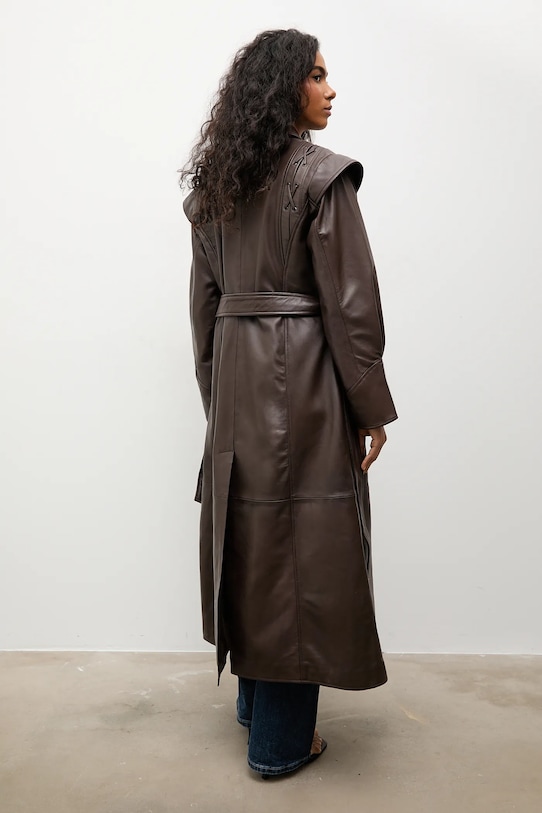 Oblečení Kožený kabát Answear.LAB WA25-MKD045 hnědá