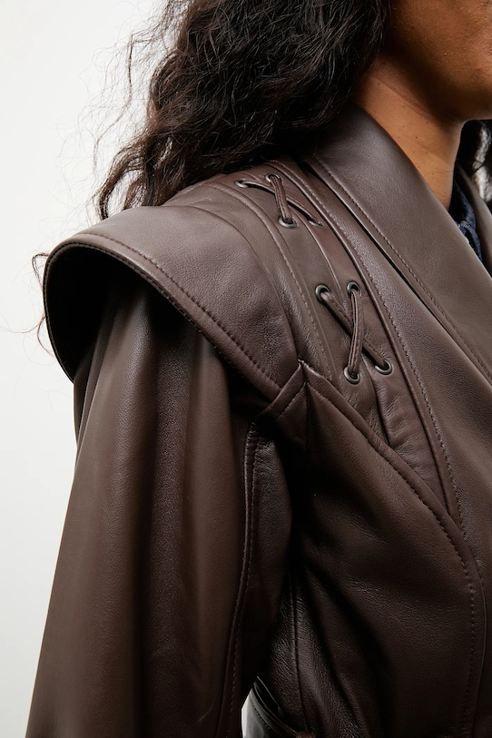 Kožený kabát Answear.LAB WA25-MKD045