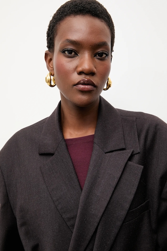 Answear.LAB marynarka z domieszką wełny lab2.tos brązowy