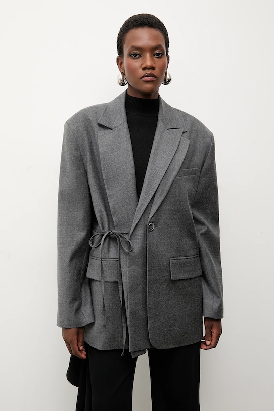Answear.LAB marynarka z domieszką wełny lab2.tos szary WS26