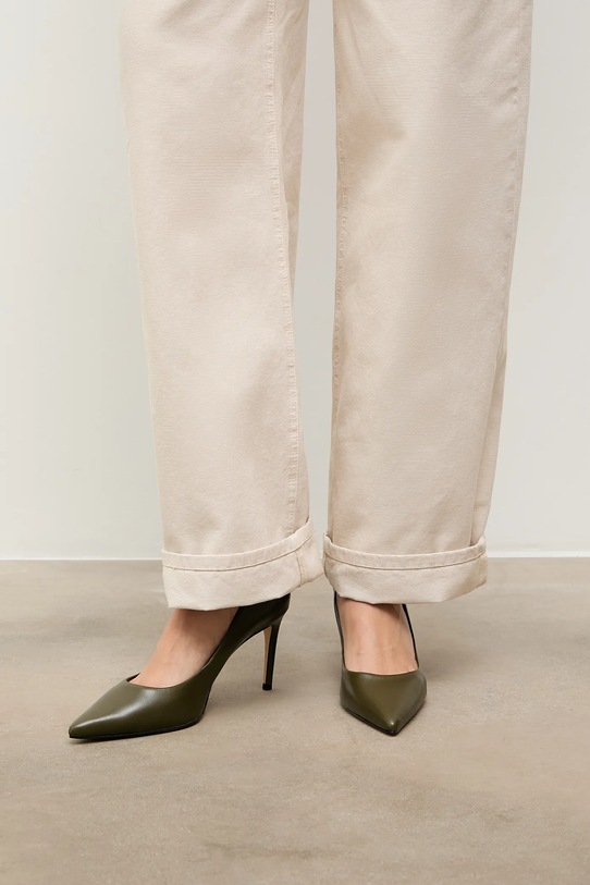 Answear.LAB stilettos de piele subțire verde 195009Z