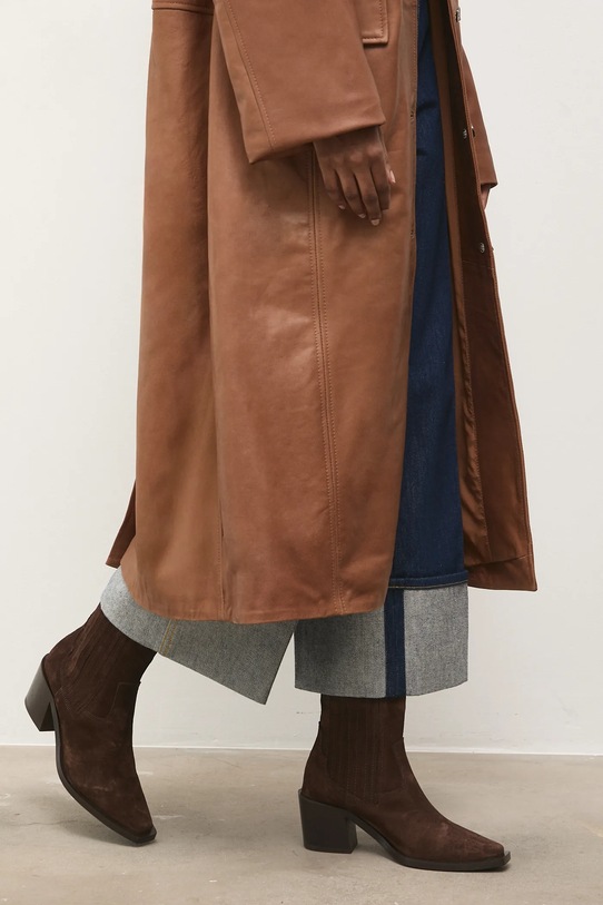 Answear.LAB sztyblety zamszowe słupek brązowy 50109