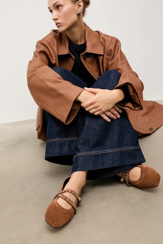 Balerinke od brušene kože Answear.LAB smeđa 7221-25