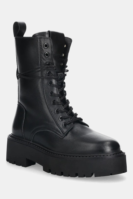 Answear.LAB bocanci de piele cu snur negru 8042-24