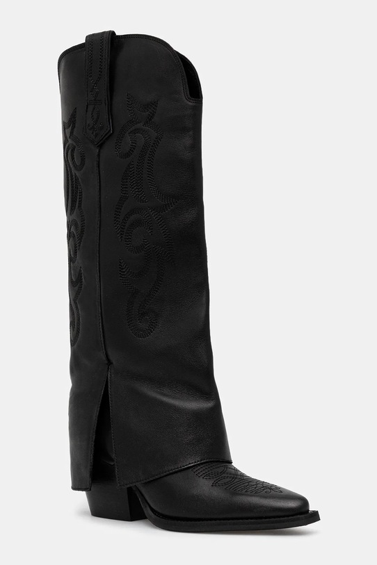 Answear.LAB kowbojki skórzane słupek czarny 24FW185