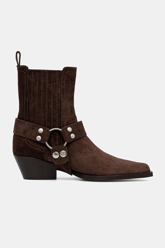 Obuwie Answear.LAB sztyblety zamszowe 24 FW 002.1 brązowy