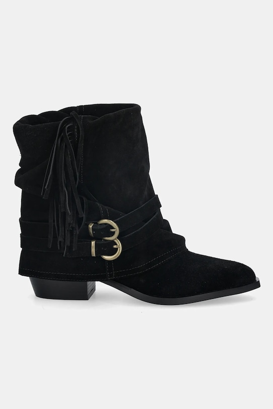 Încălțăminte Answear.LAB cizme din piele intoarsa AN-XY25024-3188H-L negru