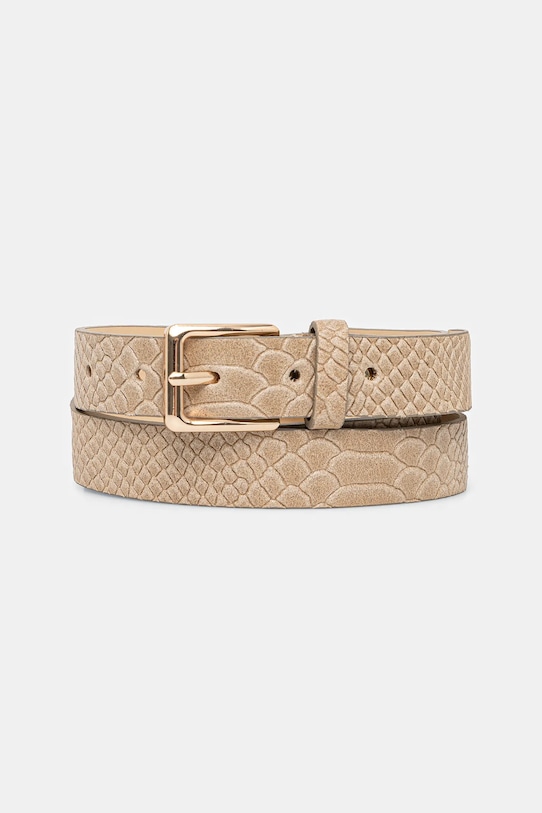 Answear Lab curea de piele bej C-103.hak