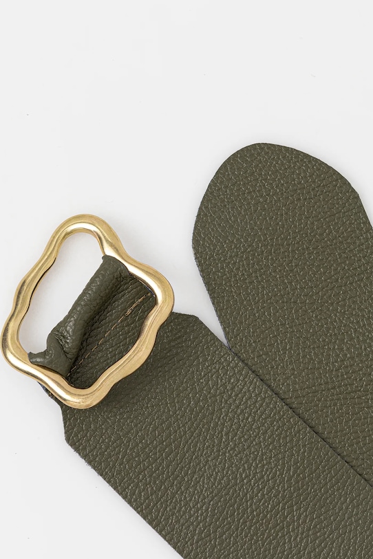 Kožený pásek Answear.LAB C-011.hak zelená WA25