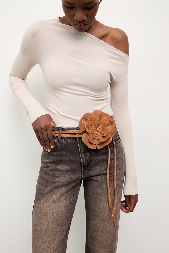 Answear.LAB pasek zamszowy brązowy 1314.hak