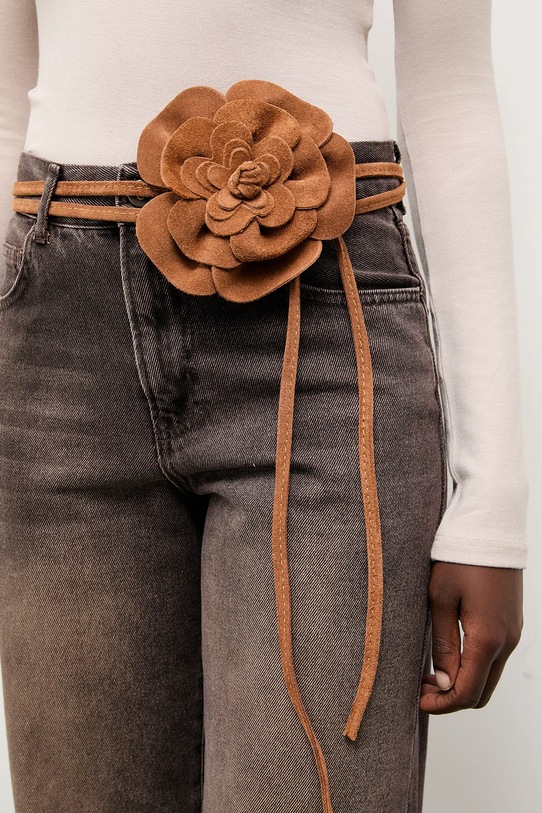 Answear.LAB pasek zamszowy 1314.hak brązowy WA25