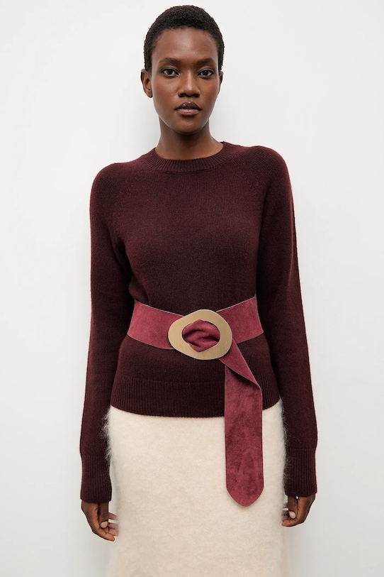 Semišový opasok Answear.LAB burgundské P1456.hak