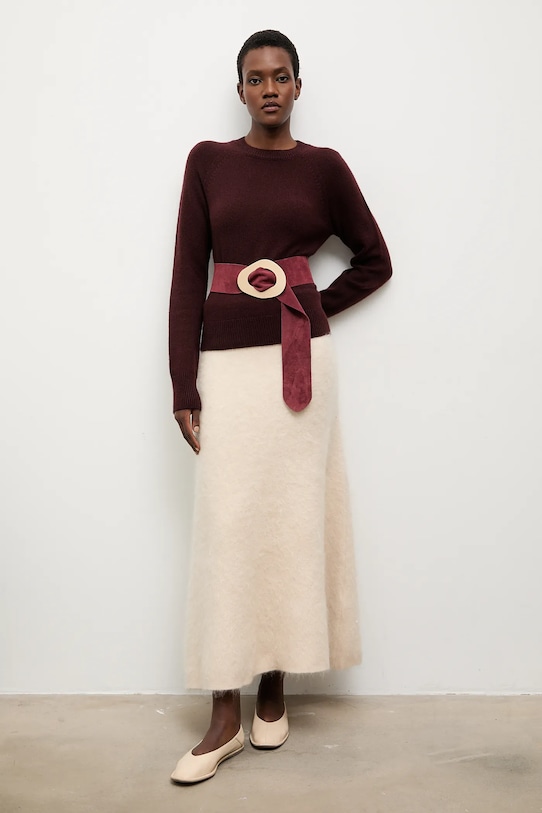 Semišový opasok Answear.LAB P1456.hak burgundské WA25