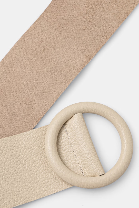 Akcesoria Answear.LAB szeroki pasek damski skórzany WA25-PAD046 beżowy