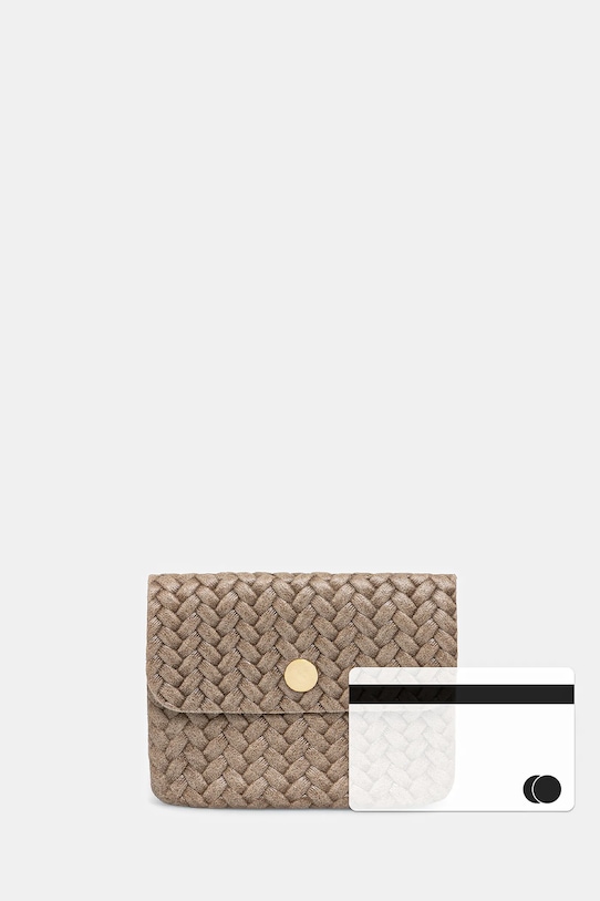 Accesorii Answear.LAB portofel de piele M035.plecione.hak bej