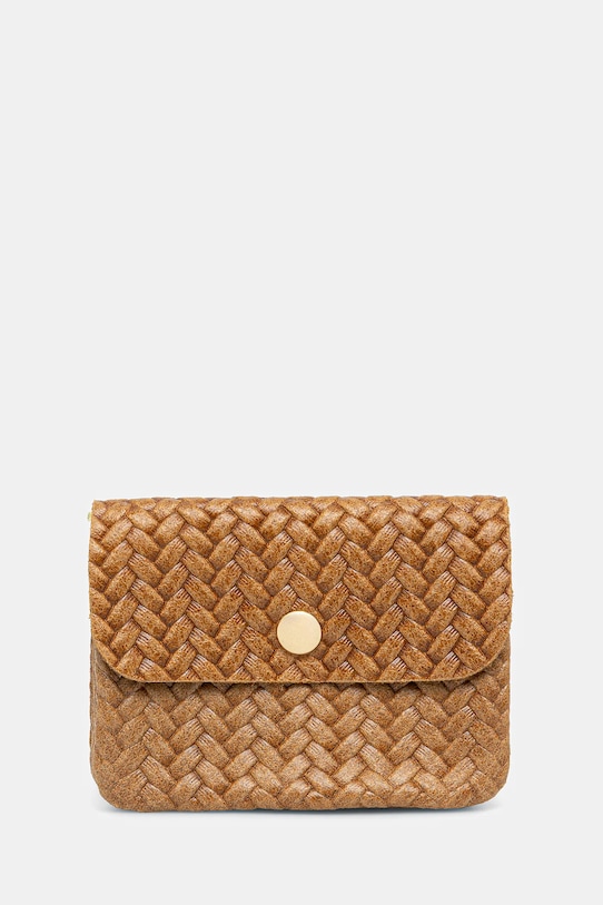 Answear.LAB portofel de piele piele maro M035.plecione.hak